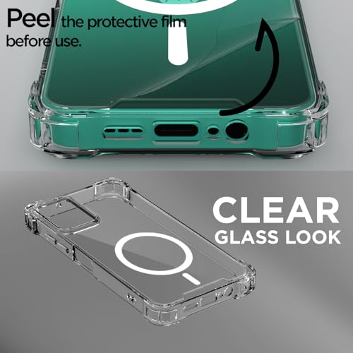 Image of Amazon Basics Back Cover for Motorola Moto G45 5G Mag-Safe Shockproof PC + TPU Protective Case Magnetic Support Bumper Case (Transparent Mag-Safe)