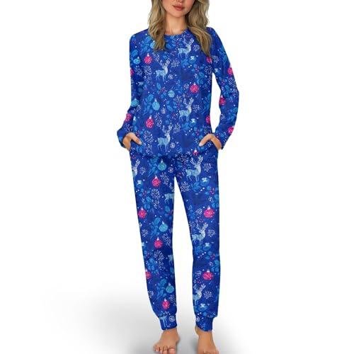 Christmas Family Pajamas Sets Matching Pull On Long Sleeve Ployester Pjs for Xmas Holiday Home Sleepwear Set2