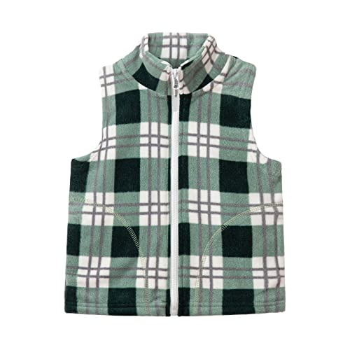 Image of Mud Kingdom Boys Girls Polar Fleece Vest Jacket Ligntweight Plain Vest Full Zipper Sleeveless