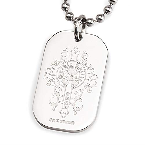 Collier carte croix vintage en acier titane de haute qualité