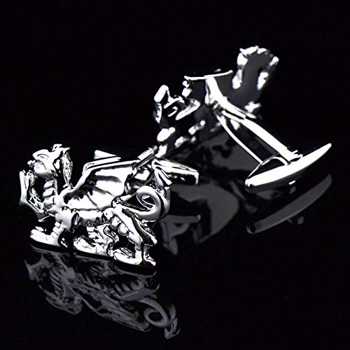 Mancuernillas Hombre Dragón de Fuego Plata con Caja miniatura 3
