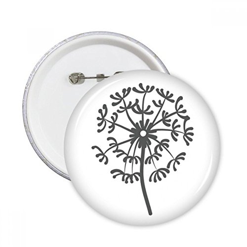 Bouton pissenlit rond pin's de décoration vêtement badge de rechange multicolore 5pcs