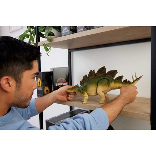 Mattel Jurassic World Figurine articulée Stégosaure de la Collection Hammond grand dinosaure herbivore avec queue articulée par câble interne JCH08 - vue 2