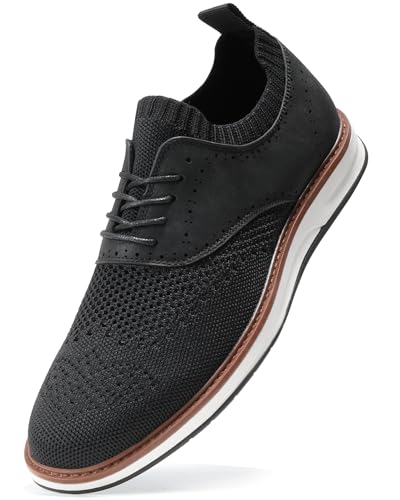 Image of Mens Dress Shoes Casual Oxfords Shoes Knit Lightweight Breathable Business Work Shoes Walking Shoes Fashion Sneakers