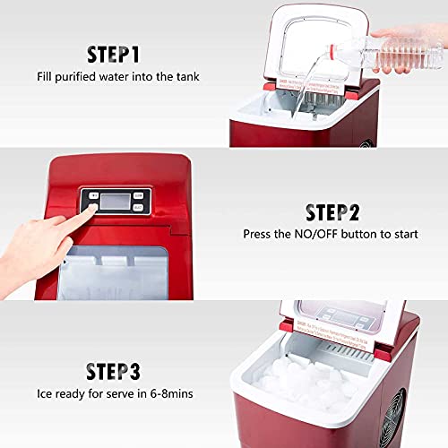 Fabricadora de Hielo Eléctrica Compacta para Encimera, Automática, Produce Cubos de Hielo en 8 Minutos, Tamaño Ajustable y Función de Limpieza Automática miniatura 5