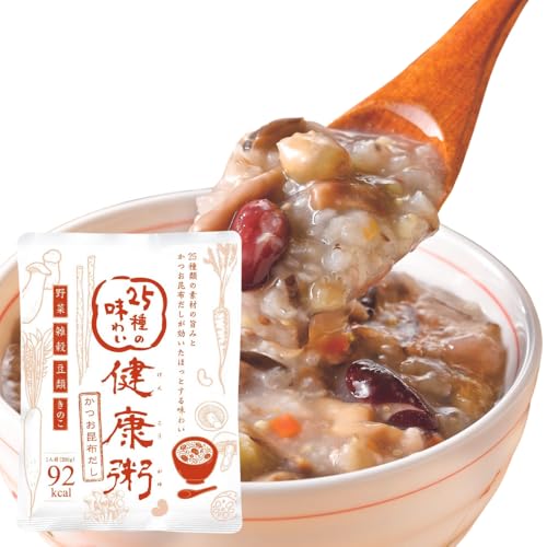 25種の味わい健康粥 【かつお昆布だし】 (48食セット) 200g 1食 96kcal 食品 おかゆ レトルト 雑穀米 非常食 保存食 玄米粥 和食 常温保存 低カロリー 防災 朝食 夜食 ダイエット
