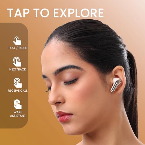 Image of FIREGOLD New Blastpods Wireless Earbuds with 4 Mic ENC, HD Sound Quality, 48 Hours Battery Backup (Grey White)