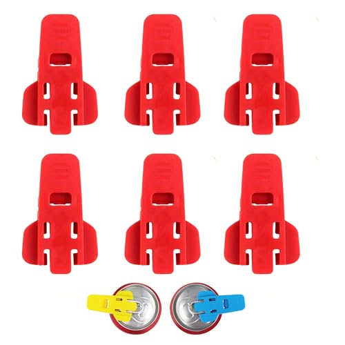 Abrelatas Colorido A Prueba De Fugas Para Refrescos, Cola Y Cerveza. Abrelatas Con Anilla Y Cubierta Protectora Para Sellar FáCilmente Las Latas. (Red)