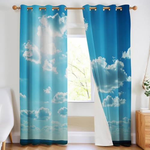 Rideaux occultants bleu clair isolant thermique 140x280 cm - 5