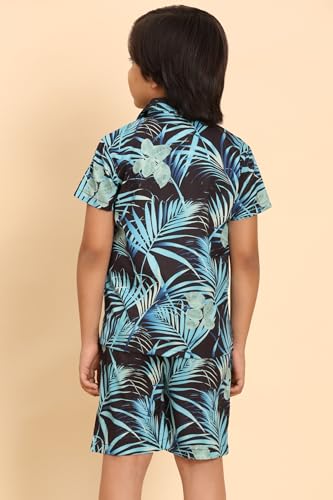 Image of Boys Printed Casual Shirt Short Sleeve Button Down Beach Shirt for Kids