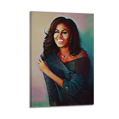 ZZZMOCO Póster decorativo de la primera dama Michelle Obama, lienzo para pared, póster de pared e impresión artística moderna para decoración de dormitorio familiar, 20 x 30 cm