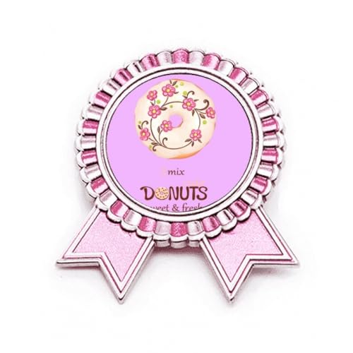 Broche fleur pour dessert en métal rose M, décoration pâtisserie