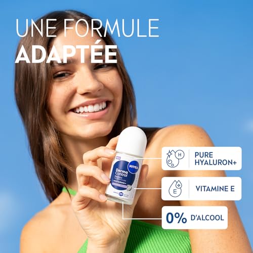 NIVEA Bille Féminin Derma Control Restore Déodorant Femme Anti Transpirant Aisselles Anti Irritations Acide Hyaluronique & Vitamine E 0% Alcool Peaux Sensibles 50 ml - vue 5