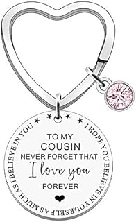 FMCC Cousin Gifts for Women Gifts for Cousin Birthday Christmas Graduation Presents Keyring Never Forget That I Love You Forever