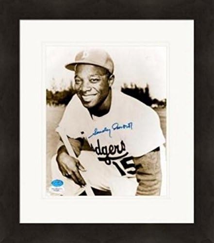 Autograph Warehouse 312939 8 x 10 in. Sandy Amoros Autographed Photo - Brooklyn Dodgers JSA Matted & Framed