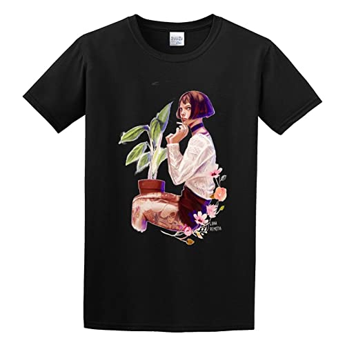 Mathilda Lando sommarmode design herr t-shirt ledig t-shirt sommarmode toppar kläder, Svart, L