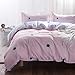 Uozzi Bedding 3 Piece Duvet Cover Set Queen/Full, Reversible Printing with Brushed Microfiber, Lightweight Soft, Comfortable , Durable (Pink, Queen)