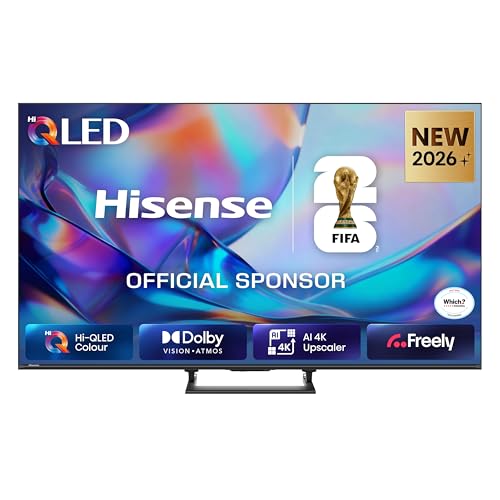 Image of Hisense 55" 55A7STUK Hi-QLED 4K Ultra HD AI Smart TV with Freely, Netflix, Disney+ and YouTube - Hi-QLED Colour, Dolby Vision.Atmos, AI 4K Upscaler, Total HDR Solution, Hands-Free Voice Control