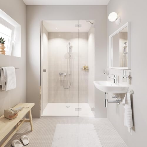 GROHE Start Distributeur de Savon avec Support pour Salle de Bain, Fixations Cachées, A Coller avec GROHE QuickGlue ou à Visser, Chromé, 41195000