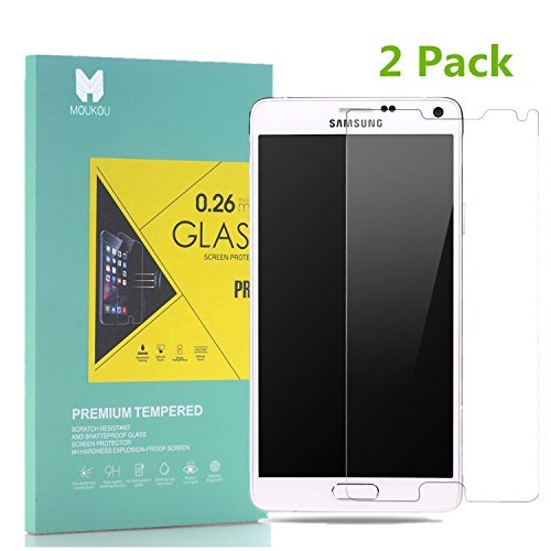 MouKou Samsung Galaxy Note 4 Screen Protector 2-Pack Tempered Glass Screen Protectors for Samsung Galaxy Note 4