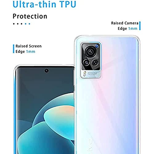 Image of NISHTECH for Vivo X60 Pro 5G / X60 5G Premium Transparent Hybrid Soft Slim Dust Proof Back Case Cover Silicone with Camera Protection