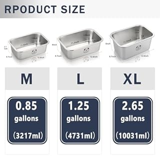 Stainless Steel Dog Bowls for Large Dogs, High Capacity Metal Dog Food Bowls, Food and Water Bowl for Larges, X-Large, and Big Dogs 1.25 Gallons