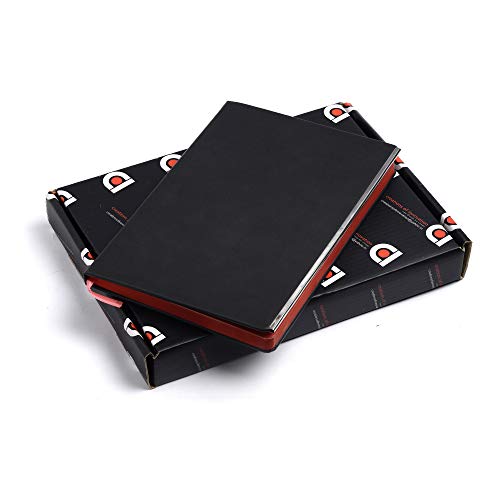 Image of COI Diary Black UNDATED Notebook- Elegant Faux Leather A5 to Do List Planner to Nourish Your Daily Appointment with Pen.