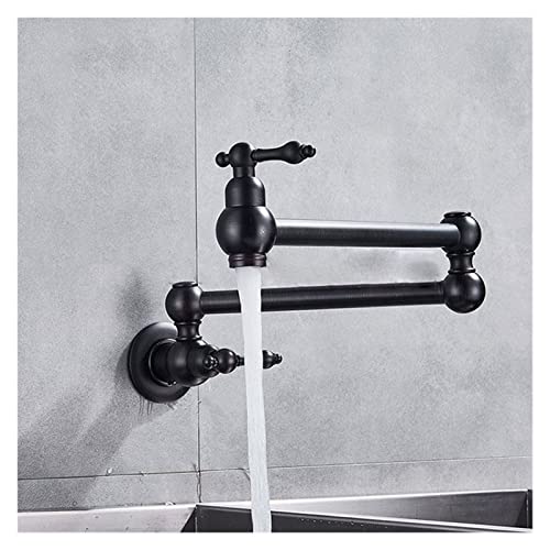 Robinet de Cuisine Or Brossé en Laiton Pliable Mural Premium