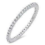 CHOOSE YOUR COLOR Sterling Silver Thin Eternity Ring P.R.I.M.E D.A.Y. S.A.L.E 2016