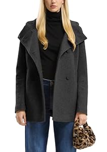 QS Kurzmantel in Wolloptik mit Kapuze