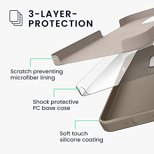 kwmobile Case for iPhone 14 Pro Max Case - Slim Soft TPU Silicone Cover - Works with Wireless Charging - Stone Dust - Image 4