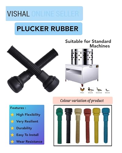 Image of VISHAL's Broiler Chicken Cleaning Poultry Defeathering Machine Rubber Finger BLACK Pack Of 100
