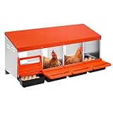 VEVOR Pondoir à Poules 4 Compartiments Nichoir à Poule en Acier...