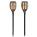 TEQStone Solarleuchten Garten, Solar Fackel Solarlampen für Außen Gartenfackeln Solar 96 LED Solarlampe, Realistischer Flammeneffekt, IP65 Wasserdicht (2 Stück)