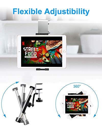 Woleyi Kitchen Cabinet Tablet Mount, Easy-Install Under Cabinet Tablet & Phone Clamp Holder Stand For Ipad Pro 9.7, 10.5, 12.9 Air Mini, Iphone, Galaxy Tabs, Switch, More 4-13" Tablets And Cellphones #TOP3