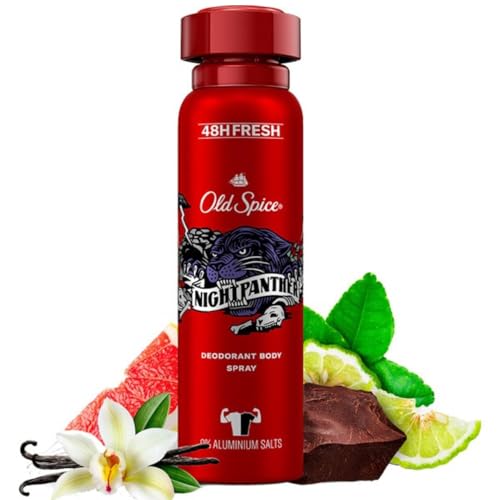 Old Spice Night Panther Déodorant pour homme en spray 48 h sans sels d'aluminium sans résidus blancs et taches jaunes 150 ml