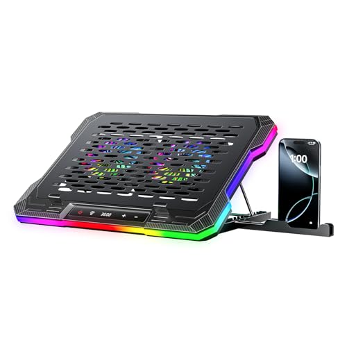 Image of ChillCore 2 Detachable Fans RGB Gaming Laptop Cooling Pad, Rapid Cooling for 15.6-19.3 inch Laptops, Variable Speed Control, 8 Adjustable Heights - K6 RGB
