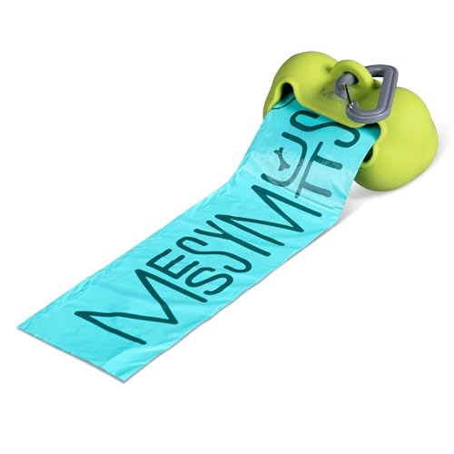 Image of Messy Mutts Silicone Dog Waste Bag Holder | Dog Poop Bag Dispenser with Carabiner and Bags | Unscented Roll Included - 15 bags| Leash Essential |(Green)