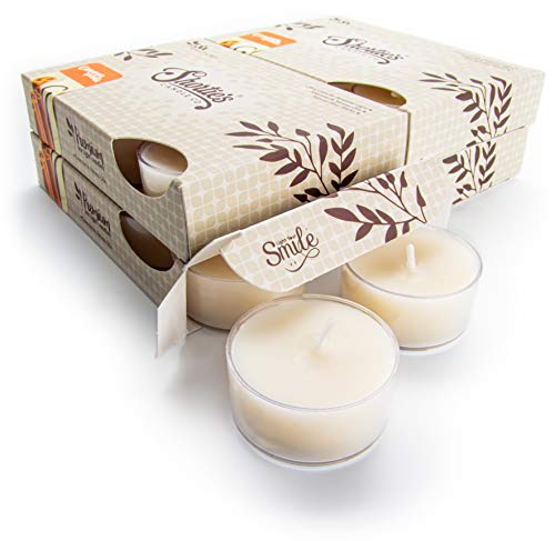 Cinnamon Vanilla Premium Tealight Candles Bulk Pack - Highly Scented With Natural Oils - 24 Beige Tea Lights - Beautiful Candlelight - Made In The Usa - Bakery & Food Collection #TOP8