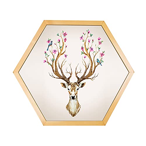 Mkmkl Hexagonal Solid Wood Decorative Picture Frame, Photo Display Stand Without Glass And Painting, Diy Wall Decoration, Thickness 40Mm, 20In #TOP20