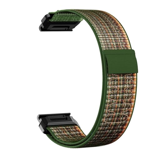 [nCS[] 22 26mm uXbgXgbv Fenix 7X 7Pro Solar 6X 6 Pro 5 5X Plus MARQ EPIX Gen 2 Mk2i Mk2 iC X}[gEHb`ohɑΉ(Army green orange