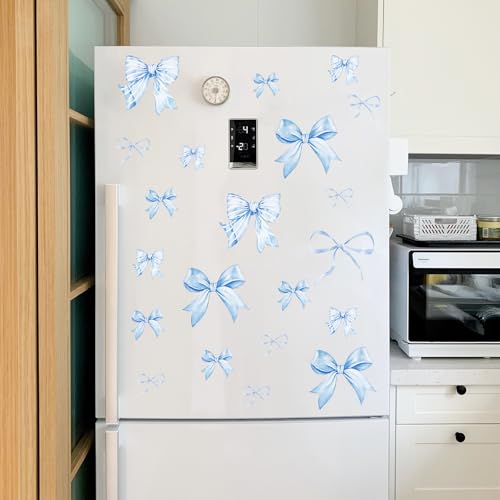 Calcomanías de pared azul con lazos 12 hojas 69 piezas miniatura 6