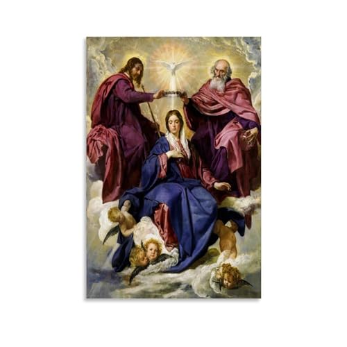 RyuSa Poster con stampa artistica di Diego Velazquez con opere di famosi pittori (Incoronazione della Vergine), decorazione da parete, per camera da letto, regalo, 20 x 30 cm RyuSa Poster con stampa artistica di Diego Velazquez con opere di famosi pittori (Incoronazione della Vergine), decorazione da parete, per camera da letto, regalo, 20 x 30 cm