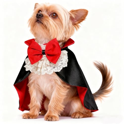 Capa de Mascota para Halloween, Vampiro ​Ropa para Mascotas, Disfraz De Halloween del Gatos Perros, Disfraz de Vampiro para Perros Pequeños y Gatos, Disfraz de Mascota de Halloween