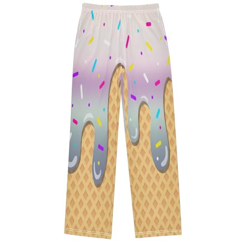 Boys' Pants Light Ice Cream Joggers Elastic Long Bottoms Trousers Sweatpants with Pockets Size 6-14