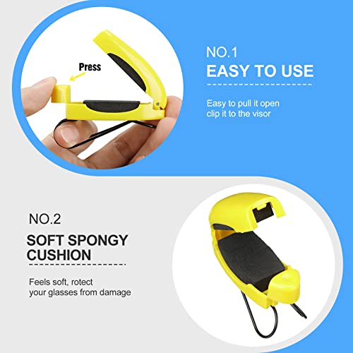 Image of Frienda 5 Pcs Sunglasses Holder for Car Sun Visor Clip, Sunglass Holder for Visor Eyeglasses Mount Ticket Card Clip Car Accessories for Women Men (Bright Color)