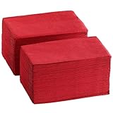 Perfectware- 2 Ply Dinner Napkin Red- 50 CT Red 2 Ply'15 x 17' Paper Dinner Napkins - Pack of 50 CT....