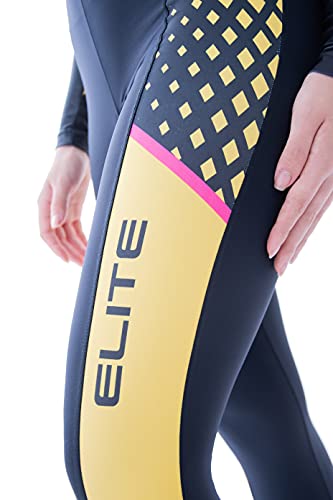 Macaquinho Ciclismo Femino ELITE Preto Amarelo (M)