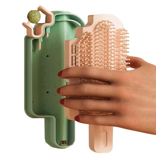 Aparato de cuidado de pared para gatos y gatos con bola de hierbabuena, masajeador de arañazos para largo y corto, gatitos, gatos, perros Aparato de cuidado de pared para gatos y gatos con bola de hierbabuena, masajeador de arañazos para largo y corto, gatitos, gatos, perros