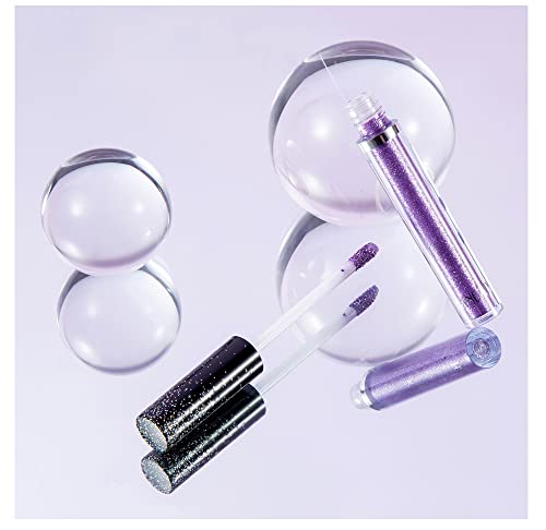 Purple Liquid Glitter Eyeshadow Stick, Metallic Shimmer High Pigmented Eye Shadow, Shiny Glitter Eyeshadow Tube Long-Lasting Waterproof Quick Drying Sparkling Eyeshadow Stick, Creates Smokey Eye Makeup & Multi-Dimensional Eye Looks (Purple) #TOP4